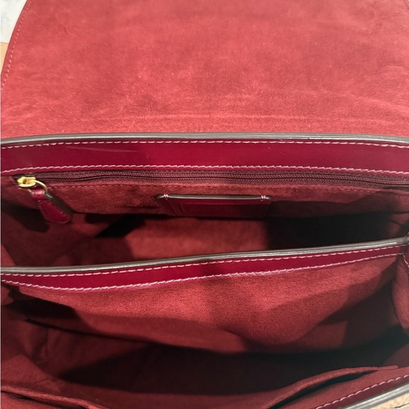 Coach Beige Leather Shoulder Bag with Floral Accents - Picture 6 of 6